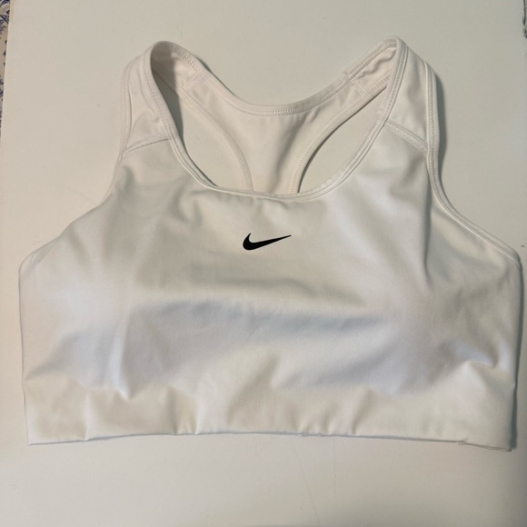 Nike White Sports Bra Moisture-Wicking Racerback - Picture 1 of 6
